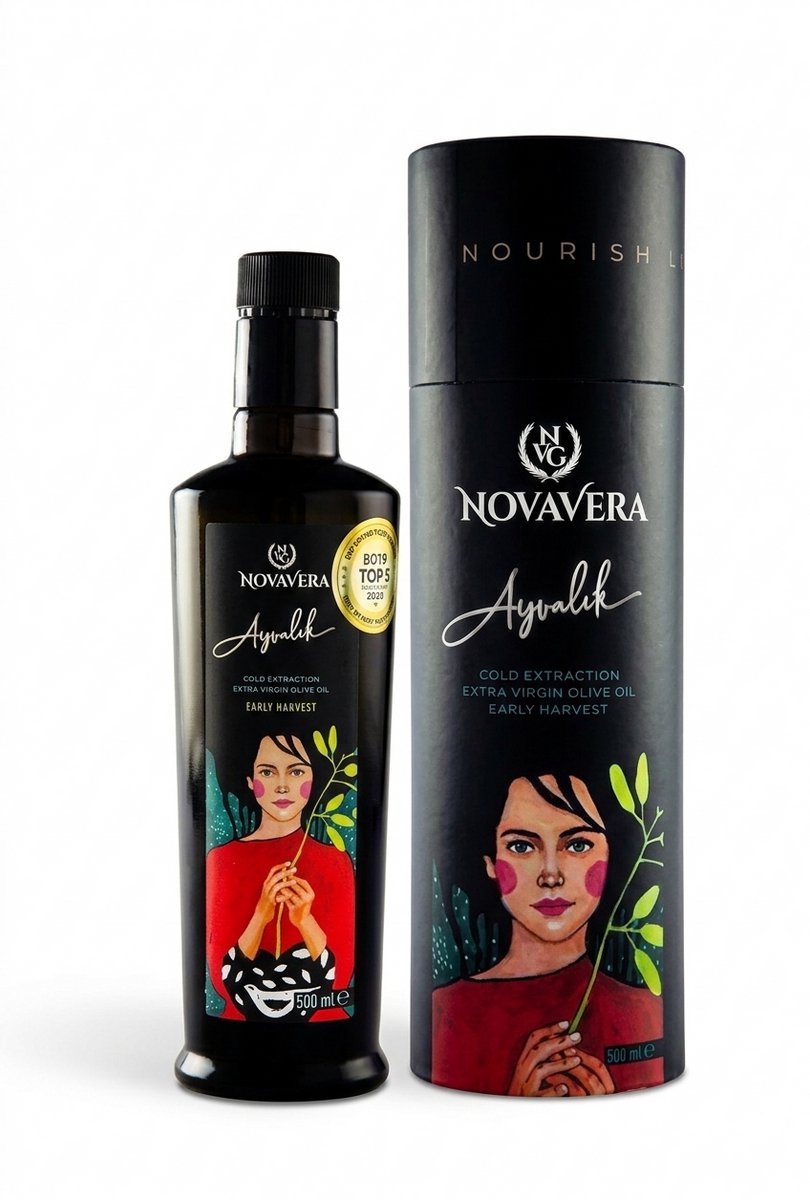 Nova Vera Ayvalık – Premium Extra Vierge Olijfolie 500 ml - Afbeelding 2
