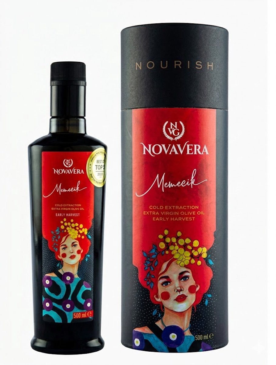 Nova Vera Memecik – Premium Extra Vierge Olijfolie 500 ml - Afbeelding 2