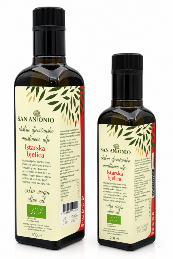 San Antonio Istarska Bjelica 250/500 ml – Biologische Extra Vierge Olijfolie